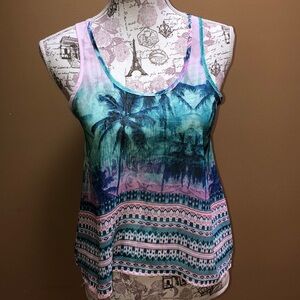 Aeropostale Tropical Print Tank Top XS